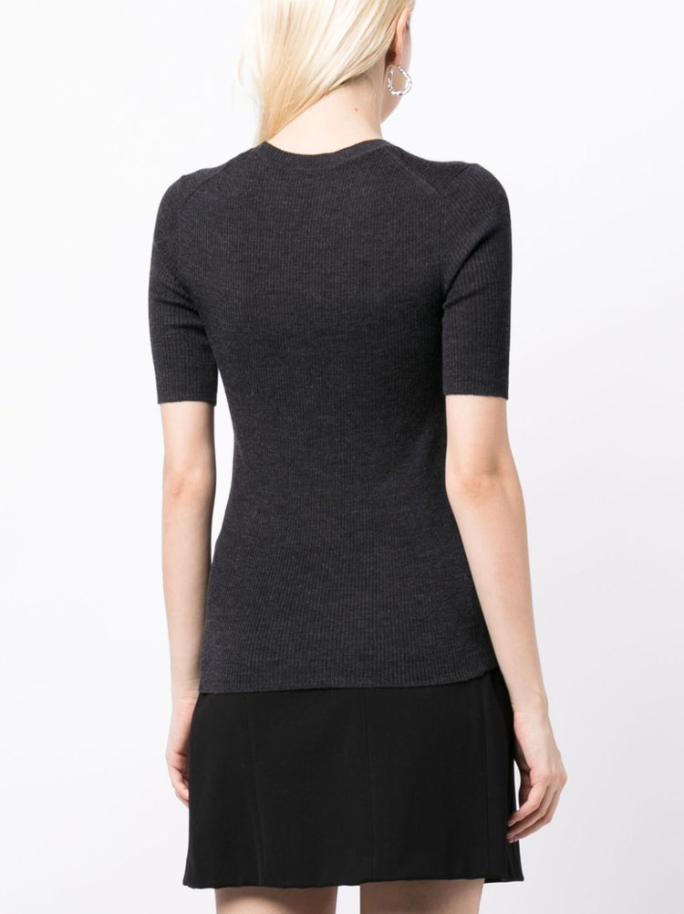 Leila ribbed-knit wool top