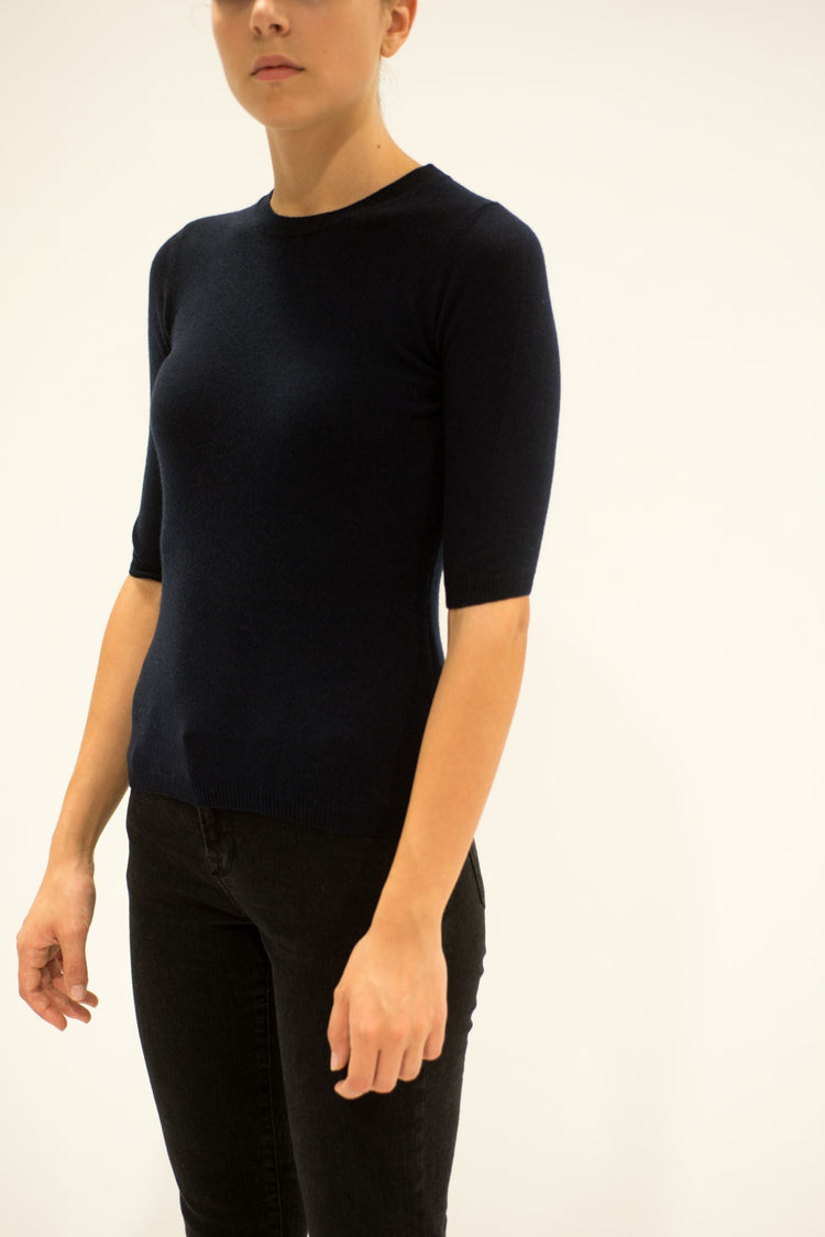 LA ROSE maglia 3/4 cashmere ocra