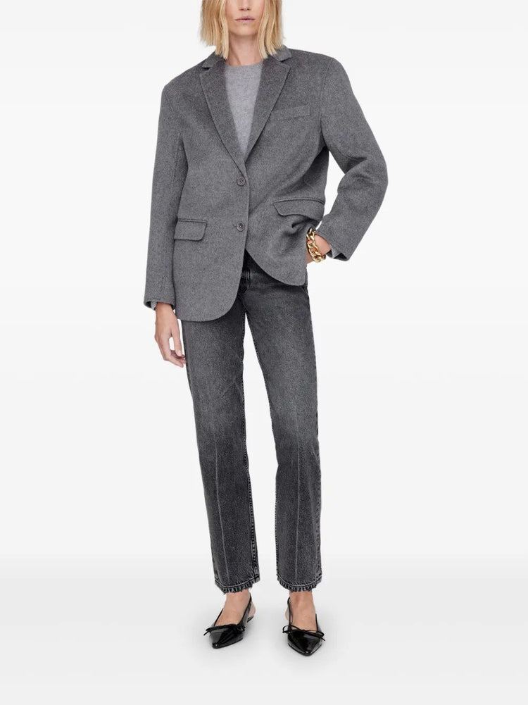 QUINN BLAZER - HEATHER GREY CASHMERE BLEND