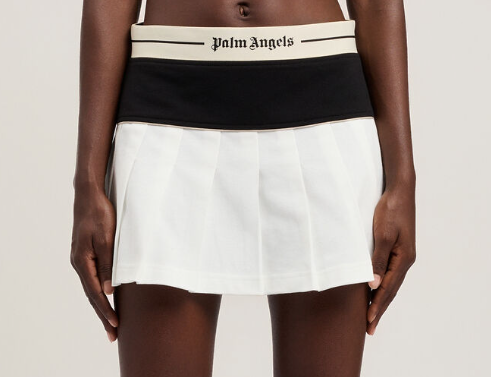 LOGO STRAIGHT PLEATED SKIRT
