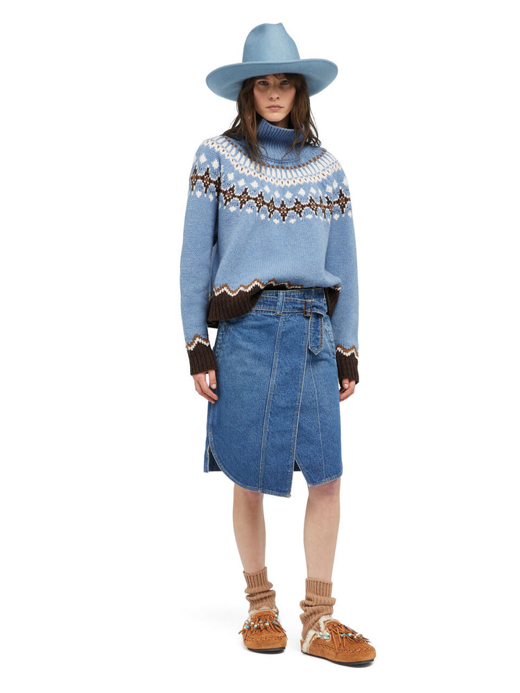 SWEET WINTER TURTLENECK CAMEL/MULTICOLOR