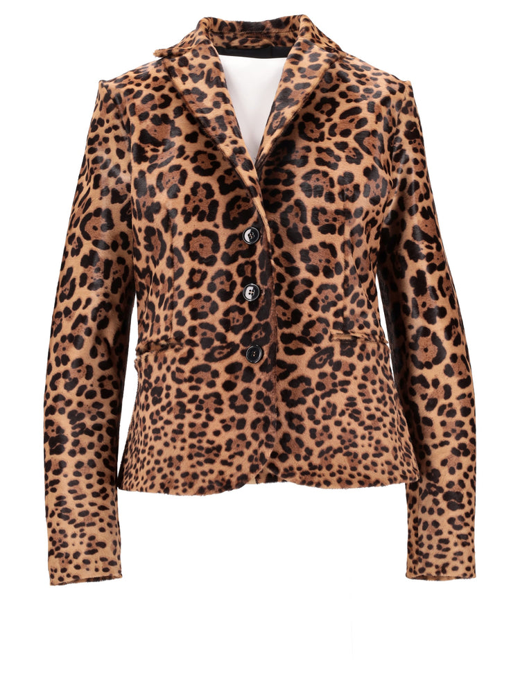 GIACCA sciancrata IN PELLE DI VITELLO STAMPA CAVALLINO