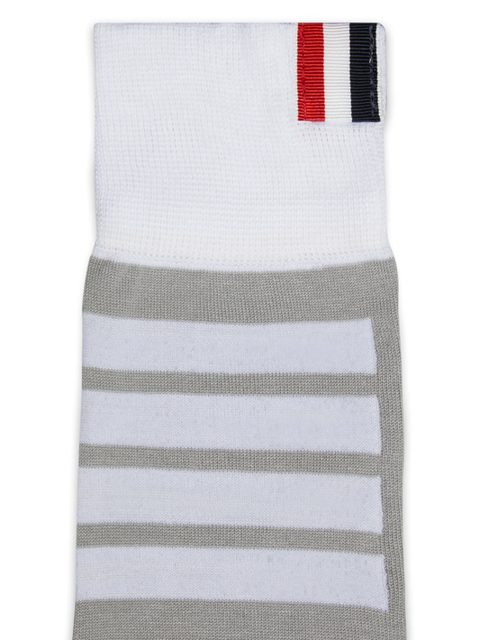 FUN MIX JERSEY CLASSIC MID CALF SOCKS IN COTTON W/ 4 BAR INTARSIA