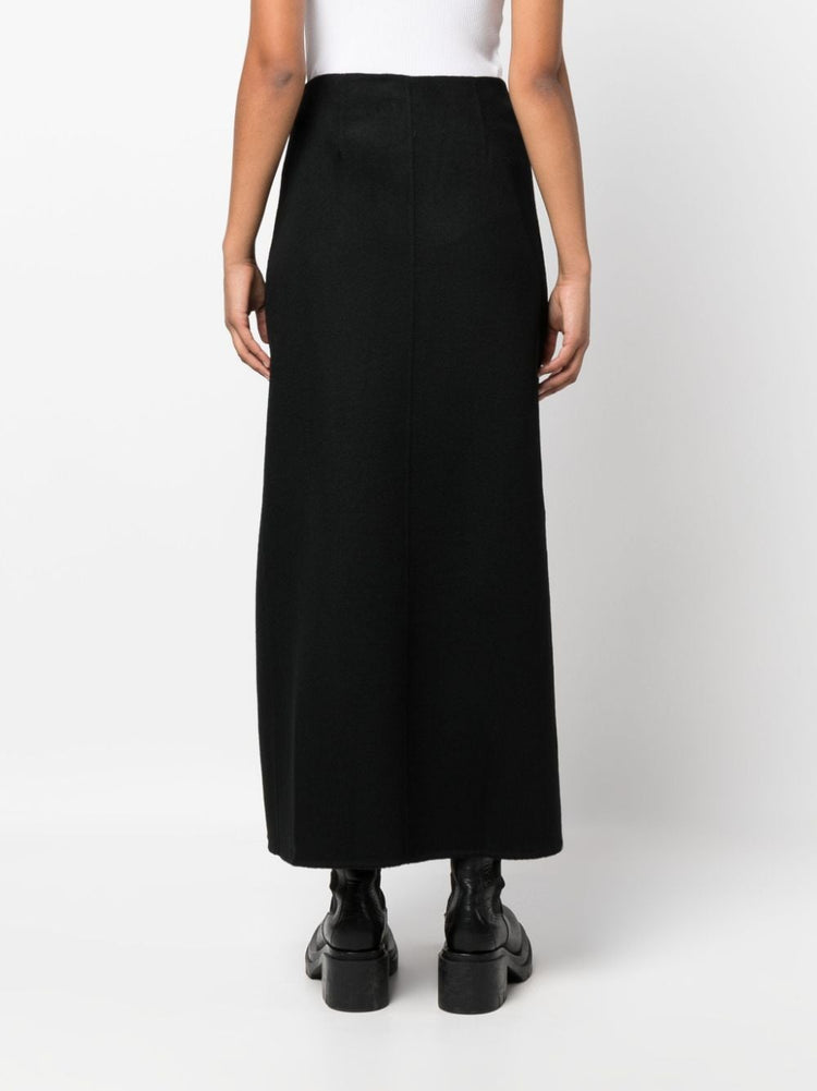 PAROSH side-zip wool maxi skirt