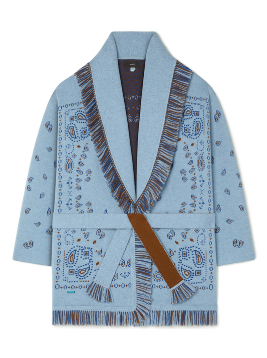 BANDANA JACQUARD CARDIGAN BLACK/MULTICOL