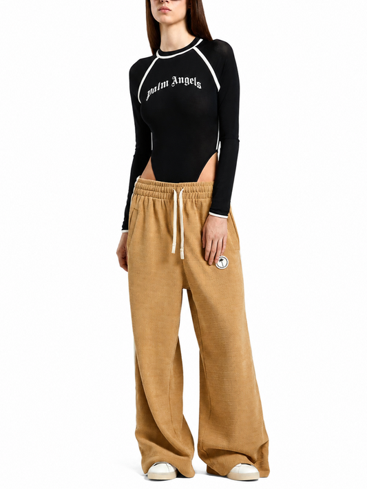 PALM TREE CHENILLE LOOSE TRACK PANTS