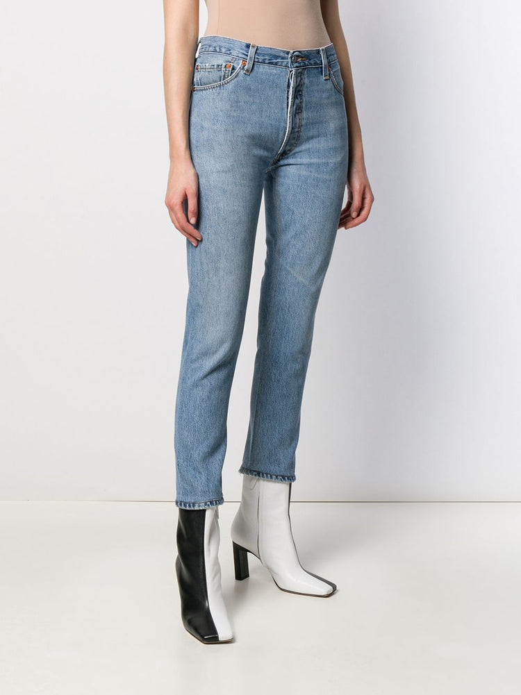 high-rise cropped jeans