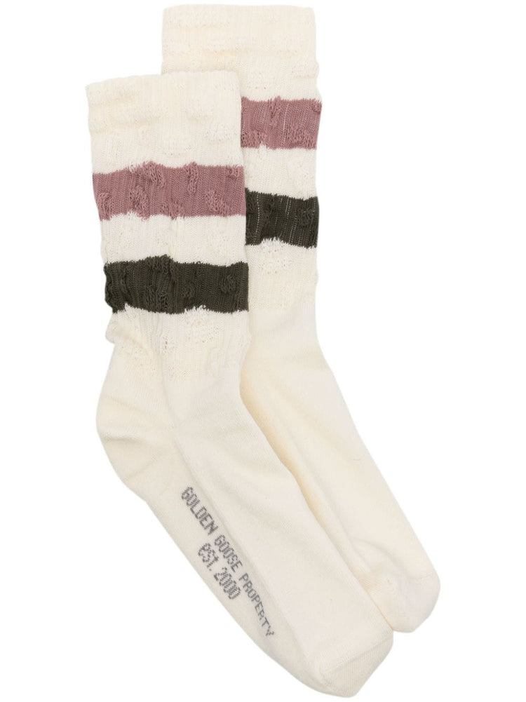SOCKS HIGH RIB/STRIPES/RIPPED