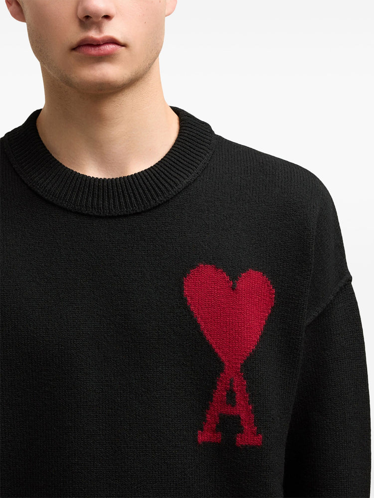 Ami de Coeur intarsia-logo wool jumper