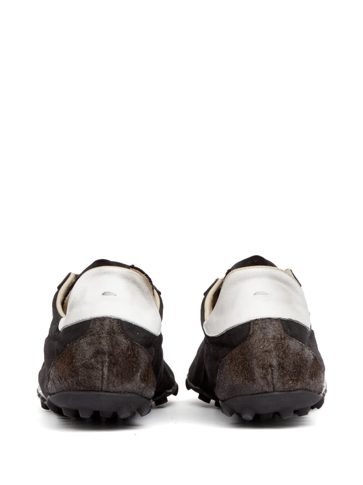 leather lace-up trainers