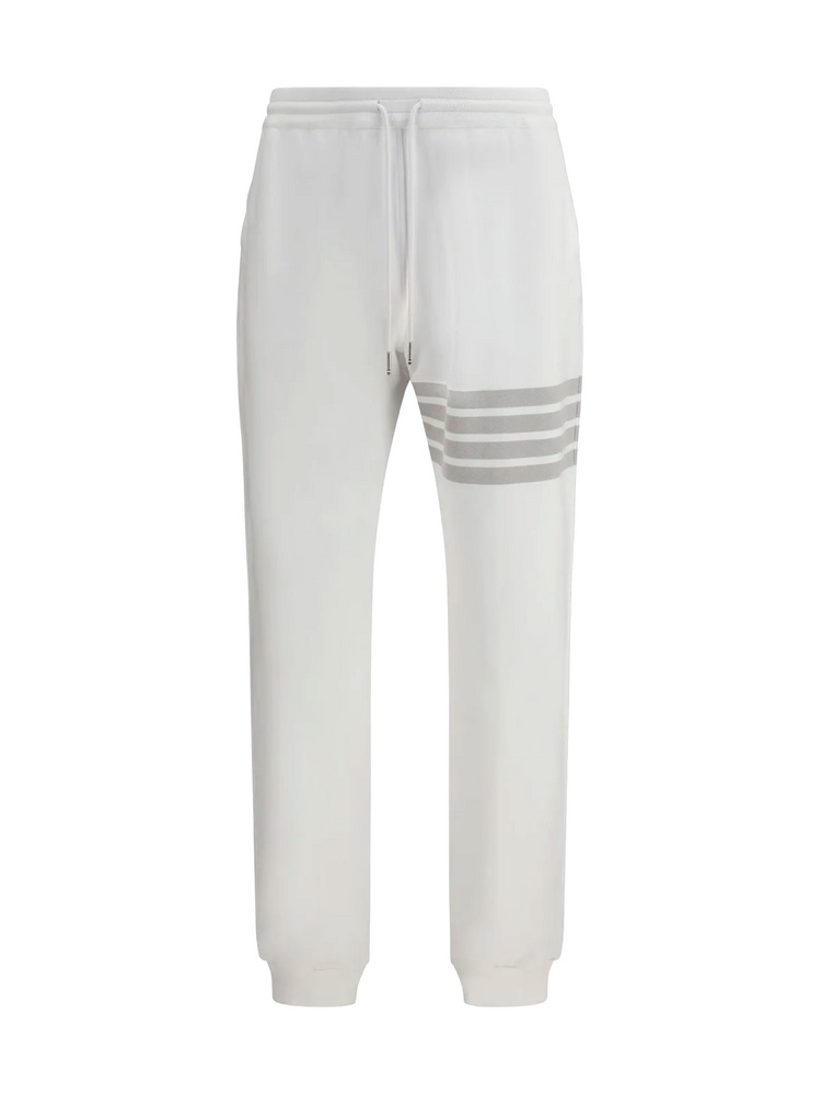 SWEATPANTS W/ OVERDYED 4 BAR IN SOLID LOOPBACK