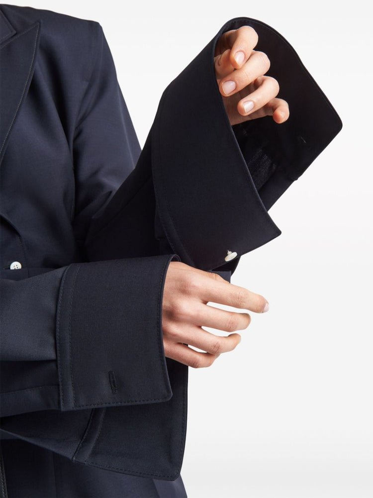 single-breasted mohair shirt jacket