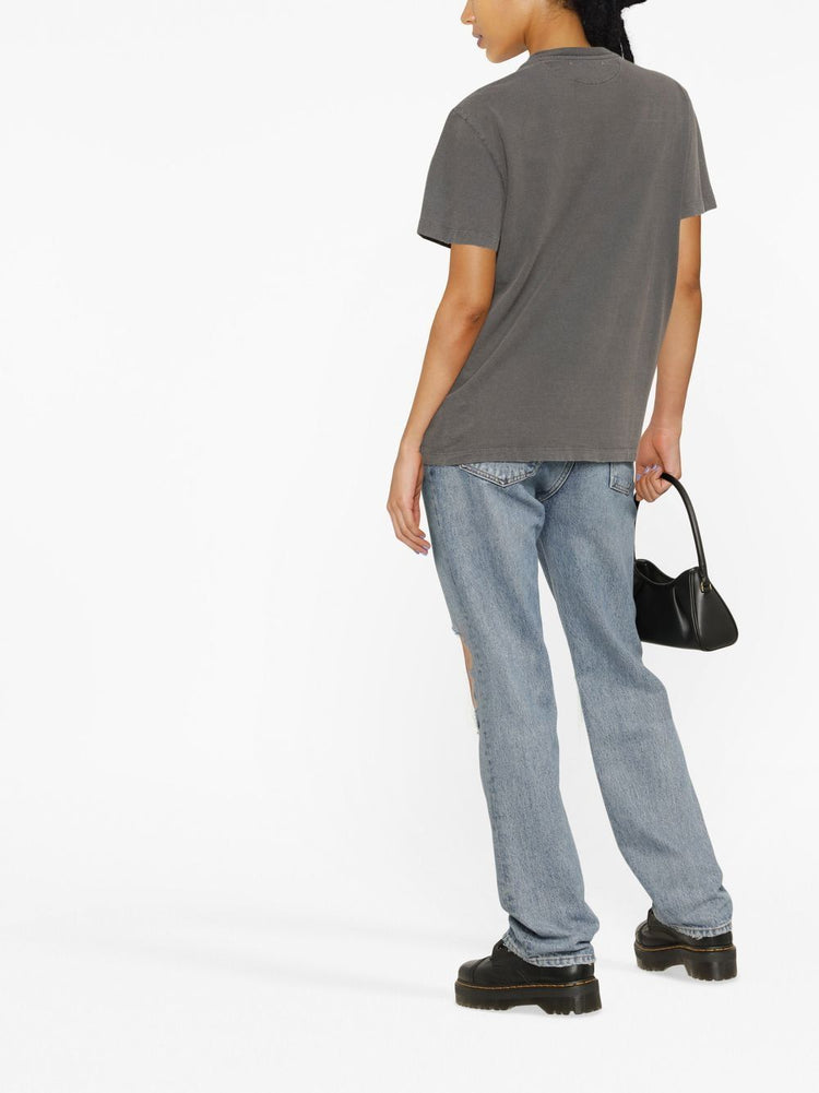 GOLDEN W'S REGULAR T-SHIRT DISTRESSED COTTON JERSEY WITH EMBROIDERY