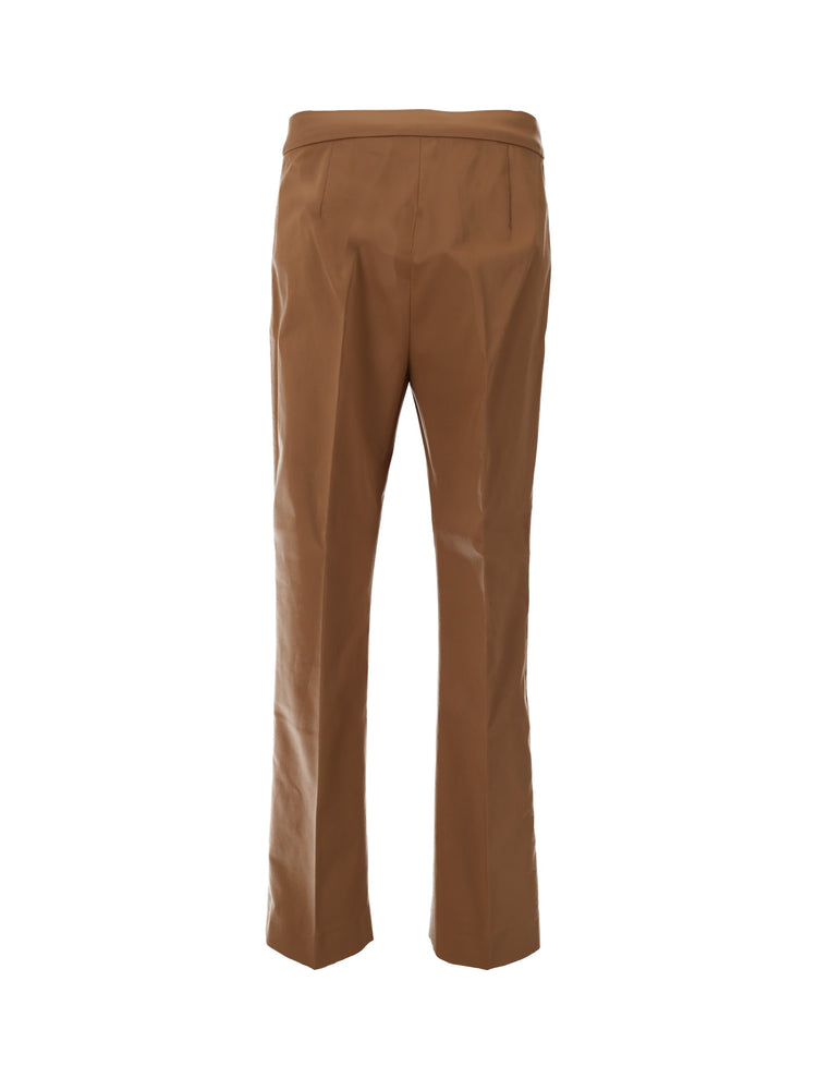 Okra cotton satin trousers