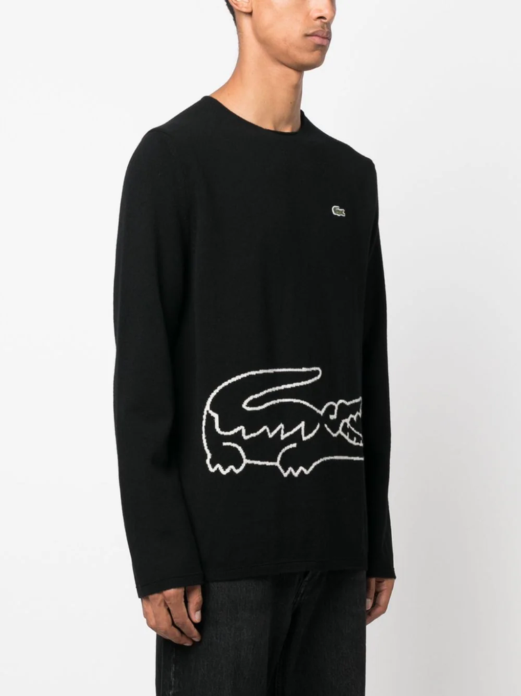 logo-patch wool jumper