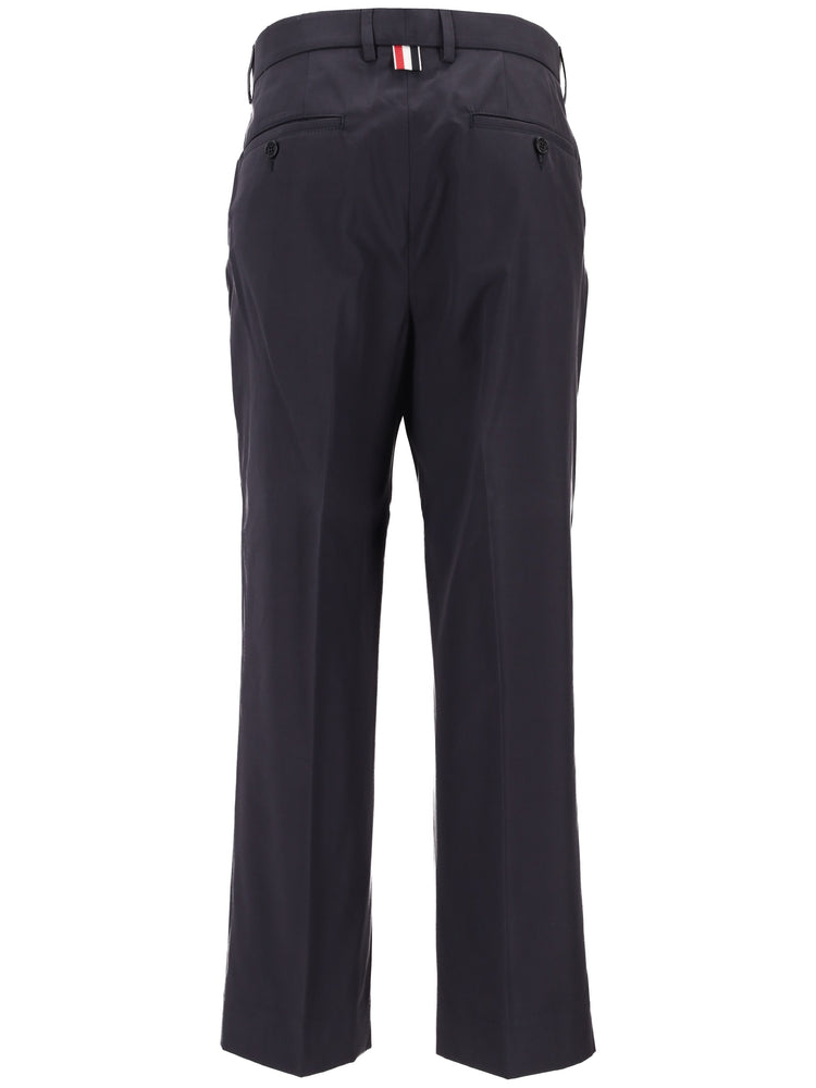 RELAXED CLASSIC BELTLOOP TROUSER W/GG TAPE DETAILS IN WRINKLE FREE COTTON SUITING