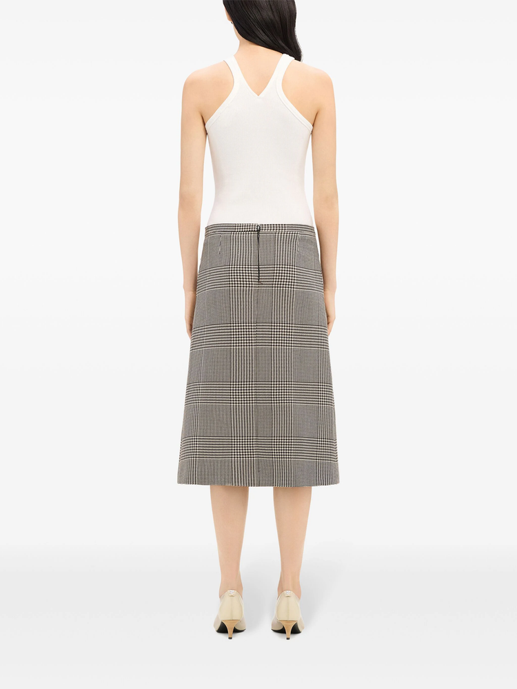 zipped Prince of Wales midi skirt