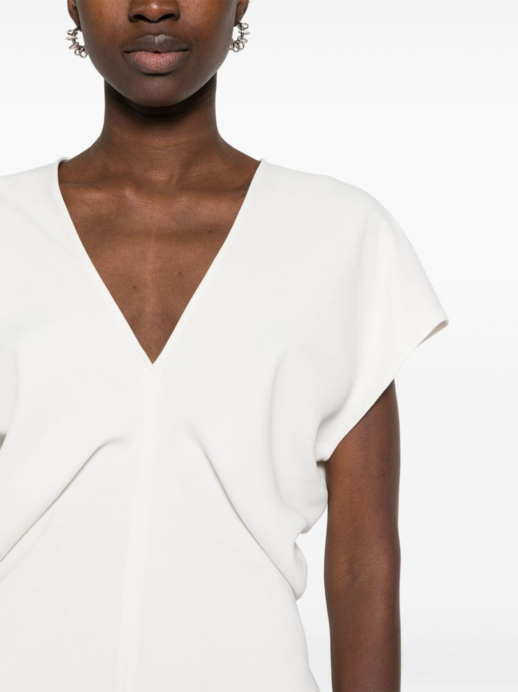 draped cady maxi dress