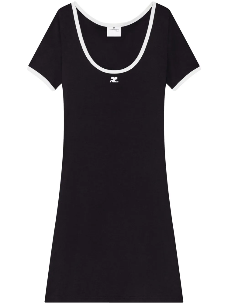 Holistic contrast mini dress