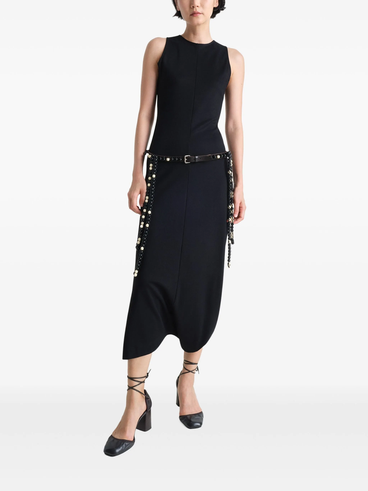 twisted-hem midi dress