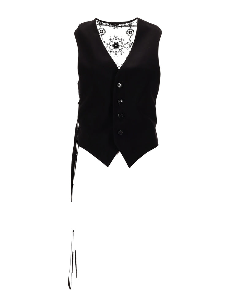 TIUKU CLASSIC WAISTCOAT WITH BRODERIE ANGLAISE CON