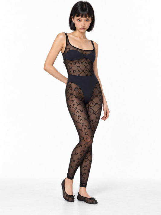MOONOGRAM MESH FLOCK CATSUIT