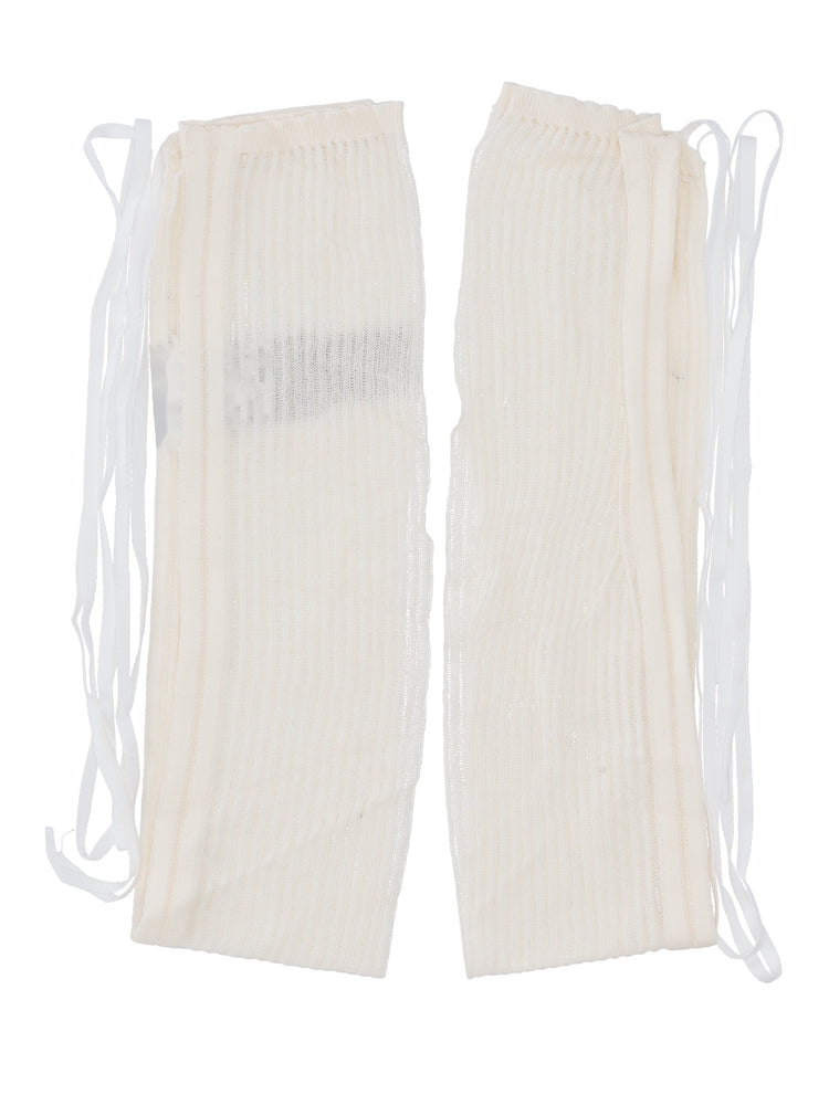 ADEL OPEN RIB LEG WARMERS COTTON CASHMERE SILK KNI