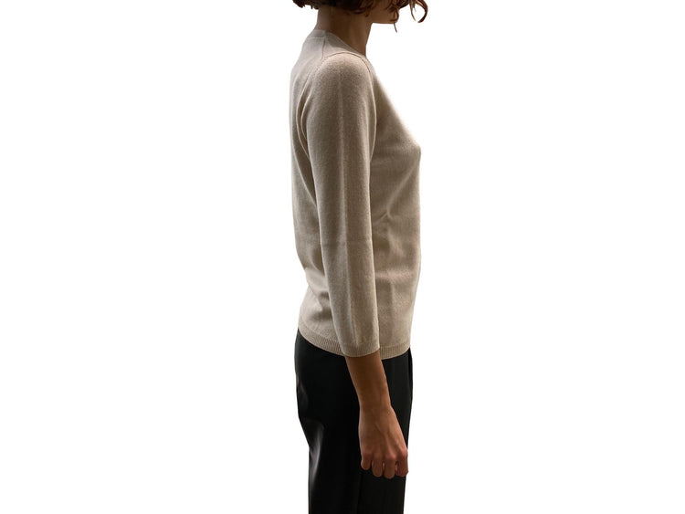 LA ROSE maglia 3/4 cashmere beige chiaro