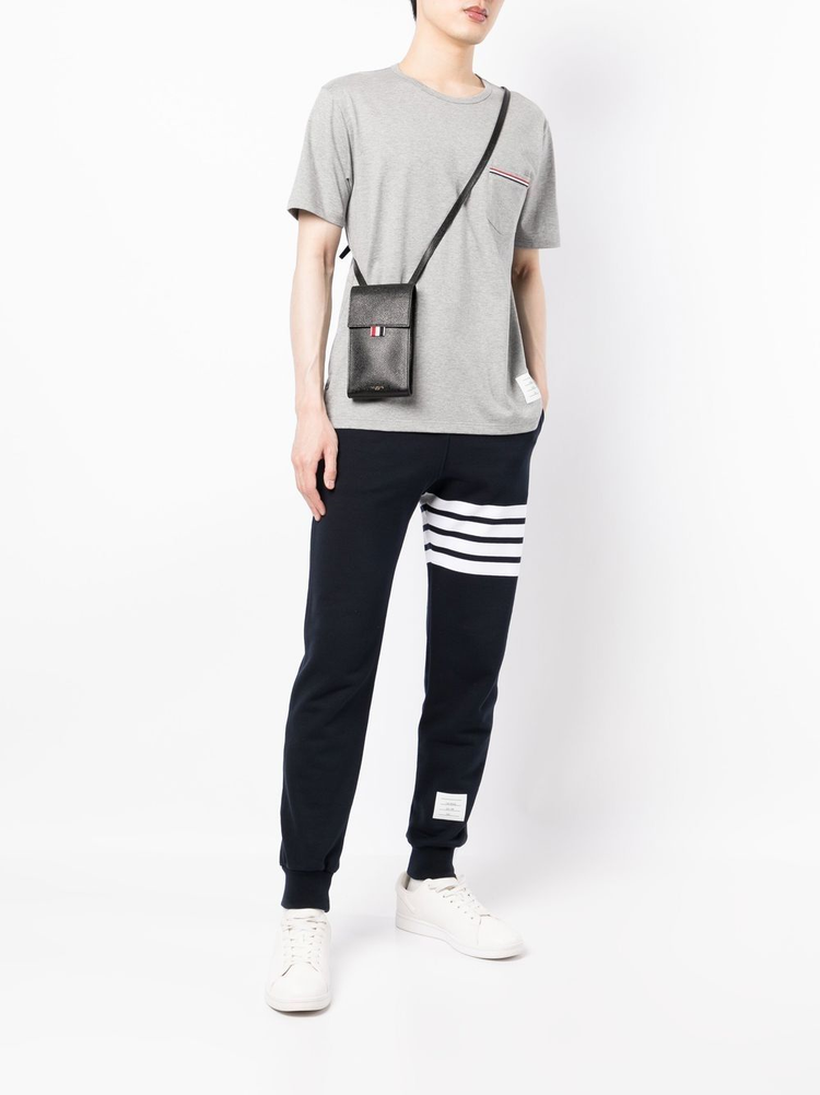 CROSSBODY PHONE HOLDER W/ FLAP IN PEBBLE GRAIN LEATHER