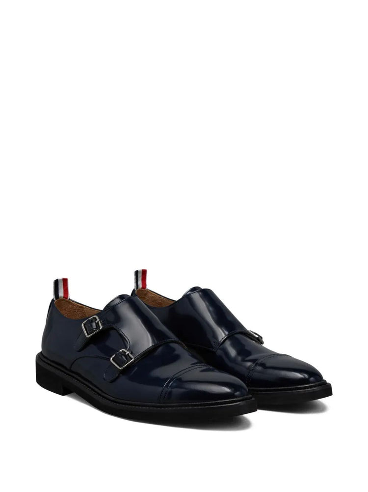 CAP TOE OXFORD DOUBLE MONKSTRAP SHOE W/ MICRO SOLE IN SOFT SPAZZOLATO LEATHER