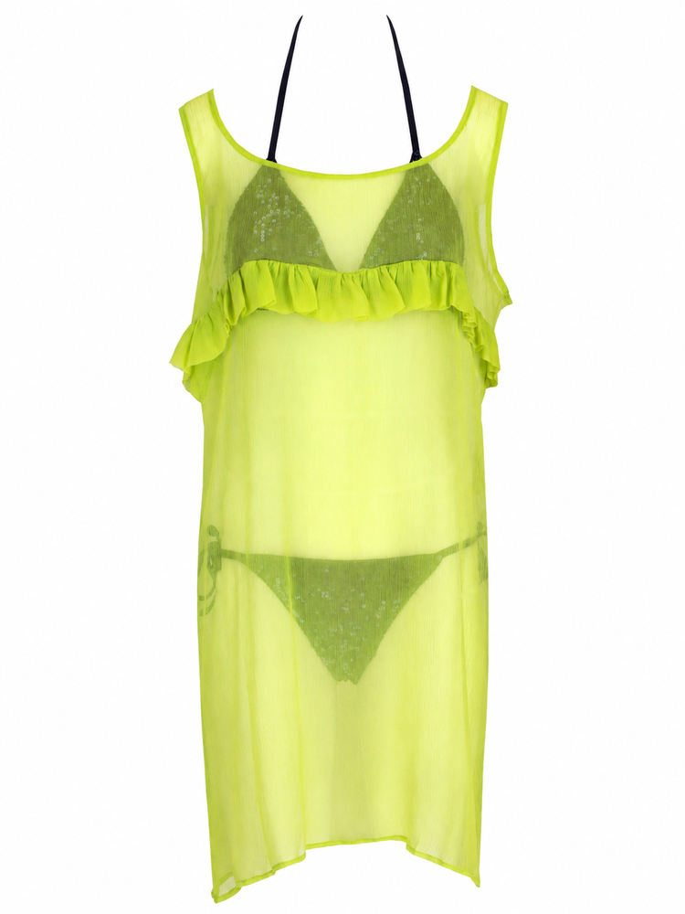 LA ROSE green silk long dress with rouches