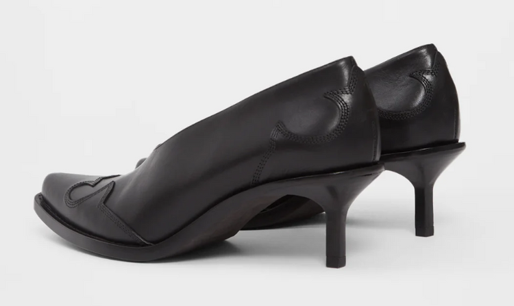 JANEKA WESTERN-STITCHED PUMPS WASHED GRAINED CALF