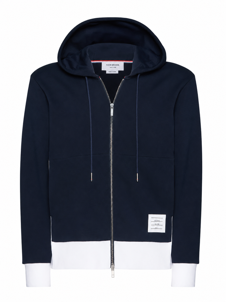 ZIP UP HOODIE W/ ENGINEERED 4 BAR IN COLOR BLOCKED SOLID CLASSIC LOOPBACK JERSEY