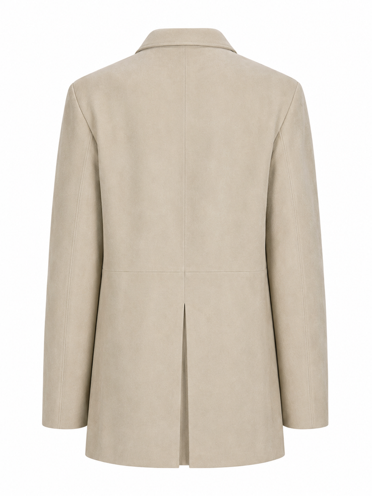 LA ROSE cappotto camoscio avorio