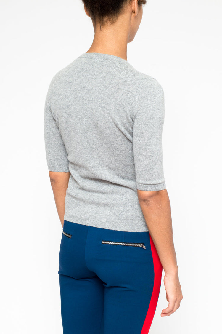 LA ROSE maglia 3/4 cashmere grigio chiaro