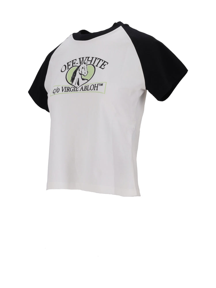 HORSE BILLBOARD RAGL FIT TEE WHITE - BLA