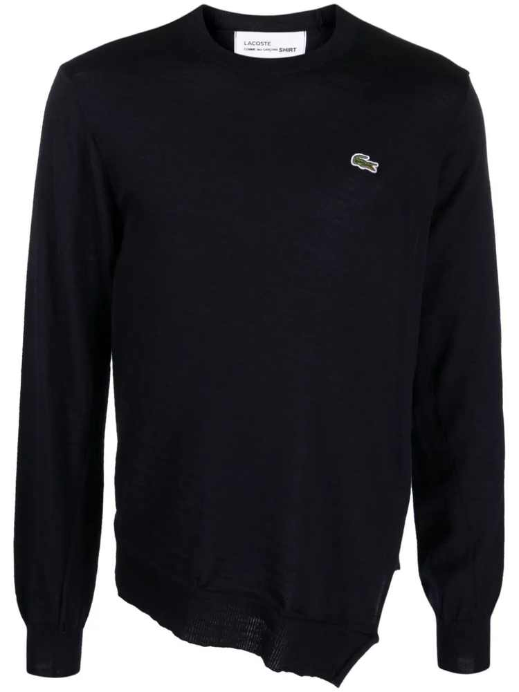 x Lacoste asymmetric wool jumper