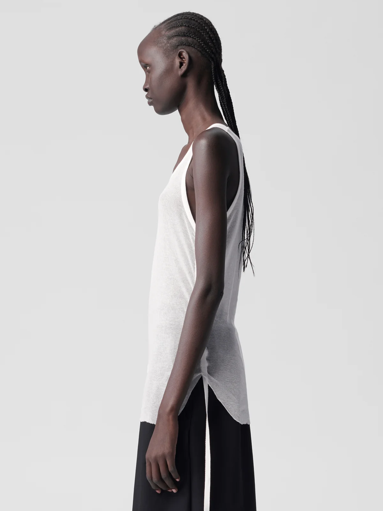 MARA WRINKLED CROPPED TANK TOP LIGHT COTTON RIB