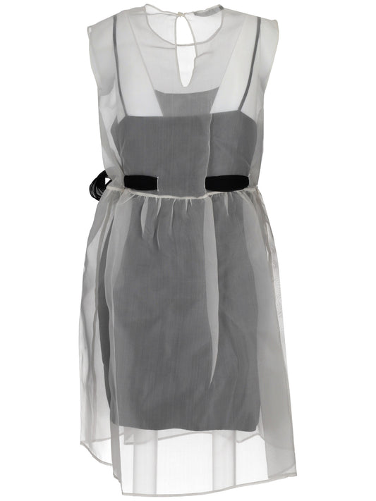 LA ROSE vestito con sottoveste bianco