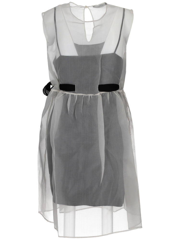 LA ROSE vestito con sottoveste bianco