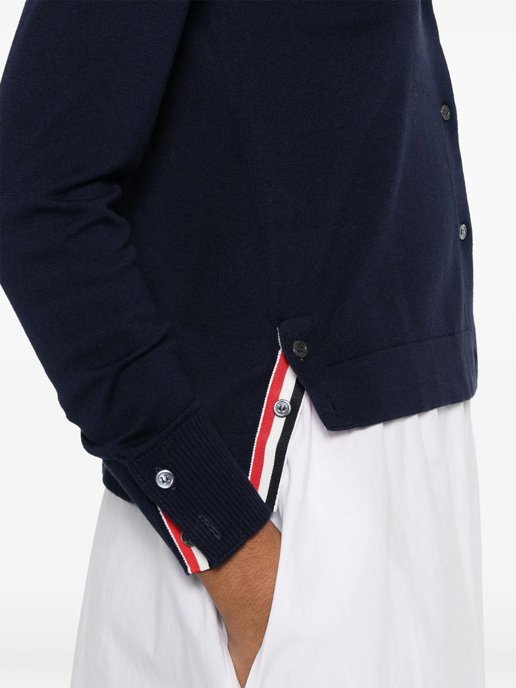 JERSEY STITCH BUTTON DOWN SHIRT IN COTTON W/ 4 BAR STRIPE