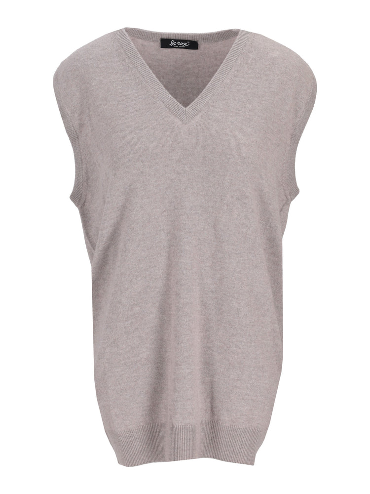 LA ROSE knitwear gilet oversize grigio chiaro