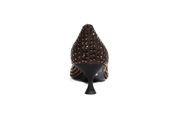 pumps crystal brown