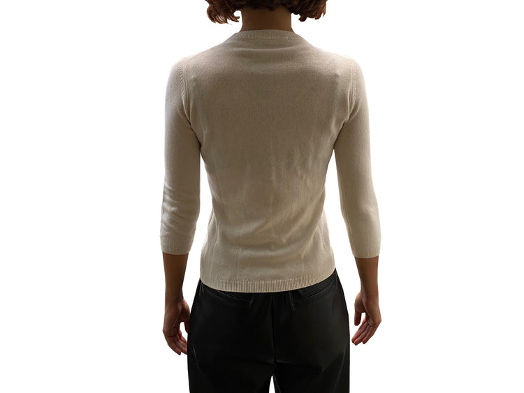 LA ROSE maglia 3/4 cashmere azzurro
