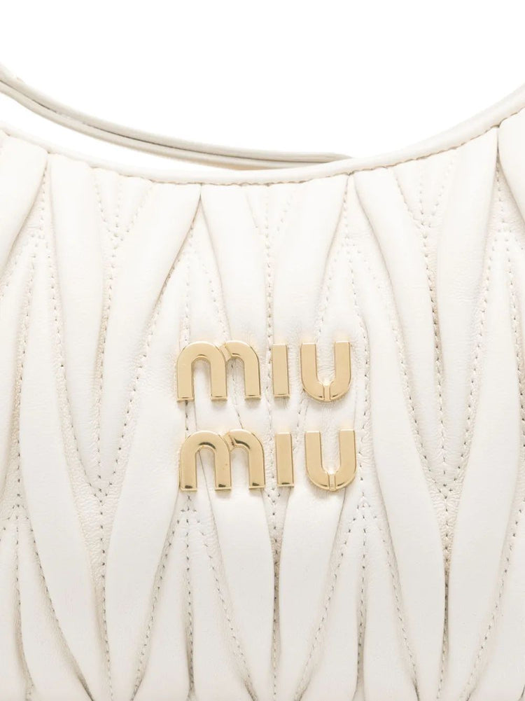 Wander matelassé nappa leather hobo bag