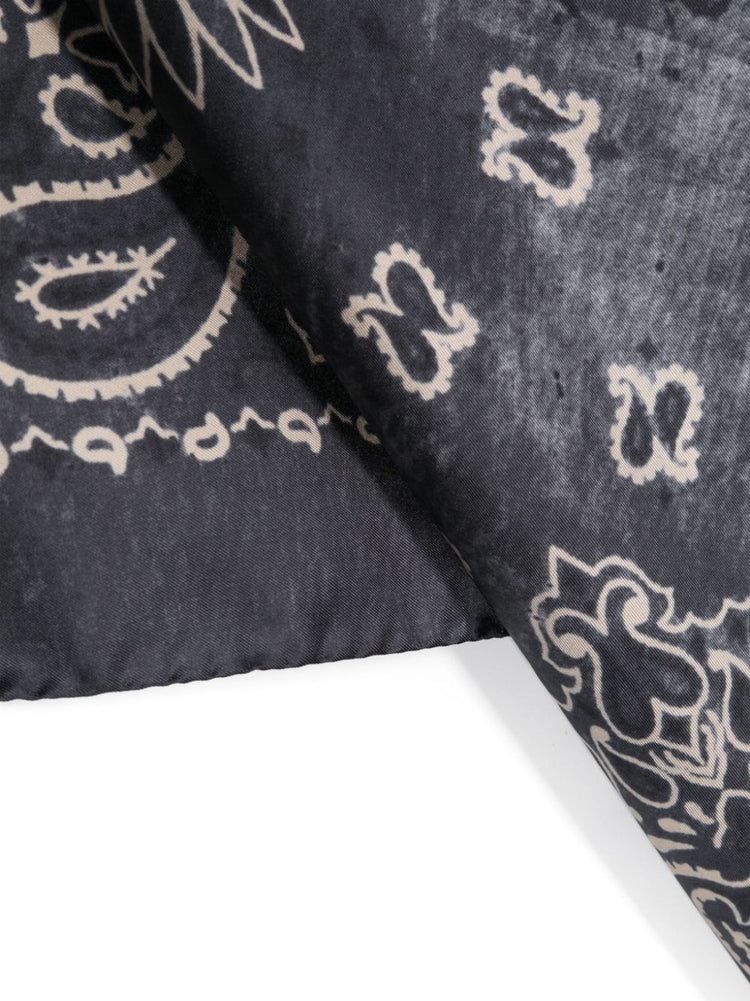 GOLDEN FOULARD PAISLEY PRINT SILK