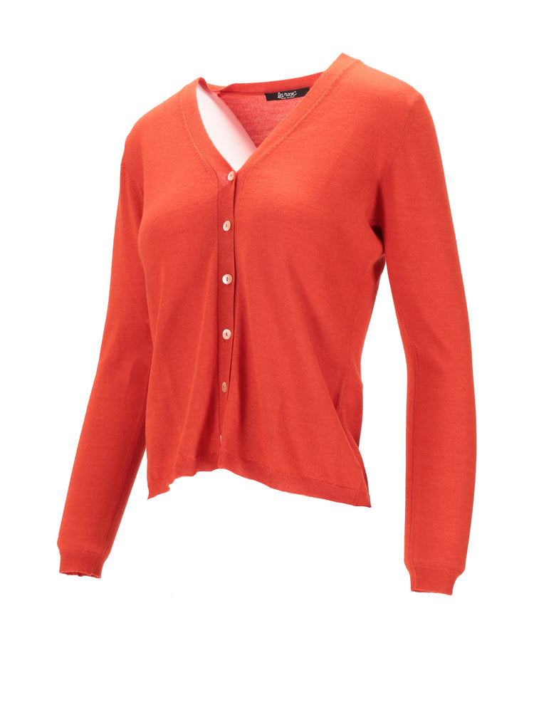 LA ROSE V cardigan cash/silk dark blu