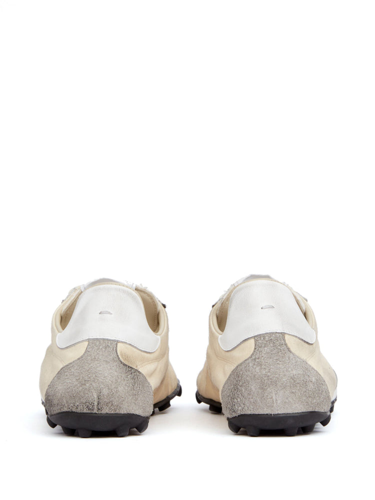 leather lace-up trainers