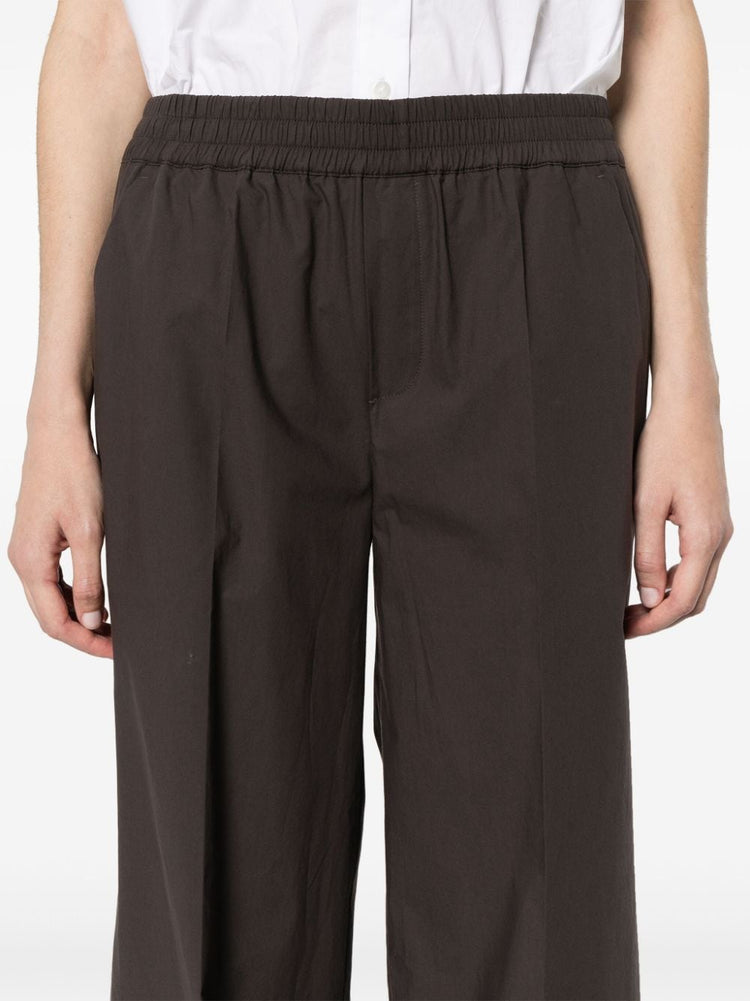 pressed-crease straight trousers