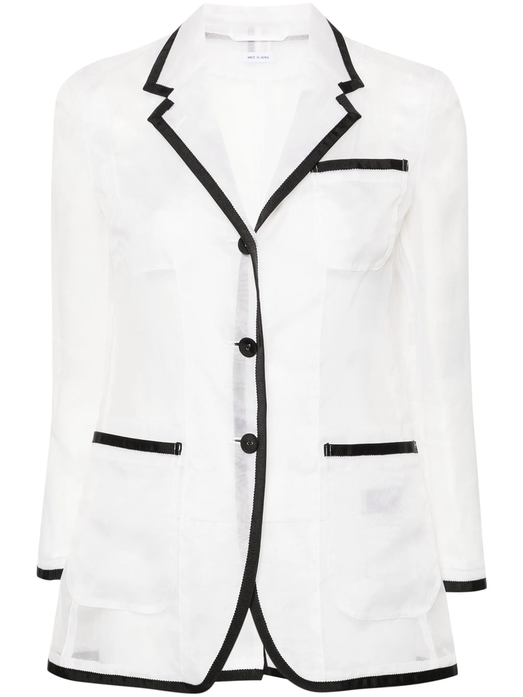 semi-sheer organza blazer